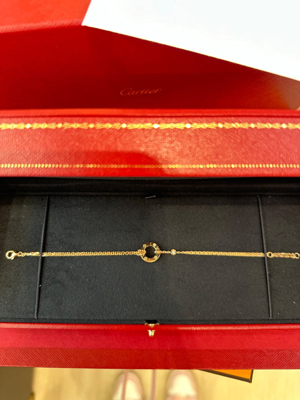 18k rose gold love bracelet with diamonds