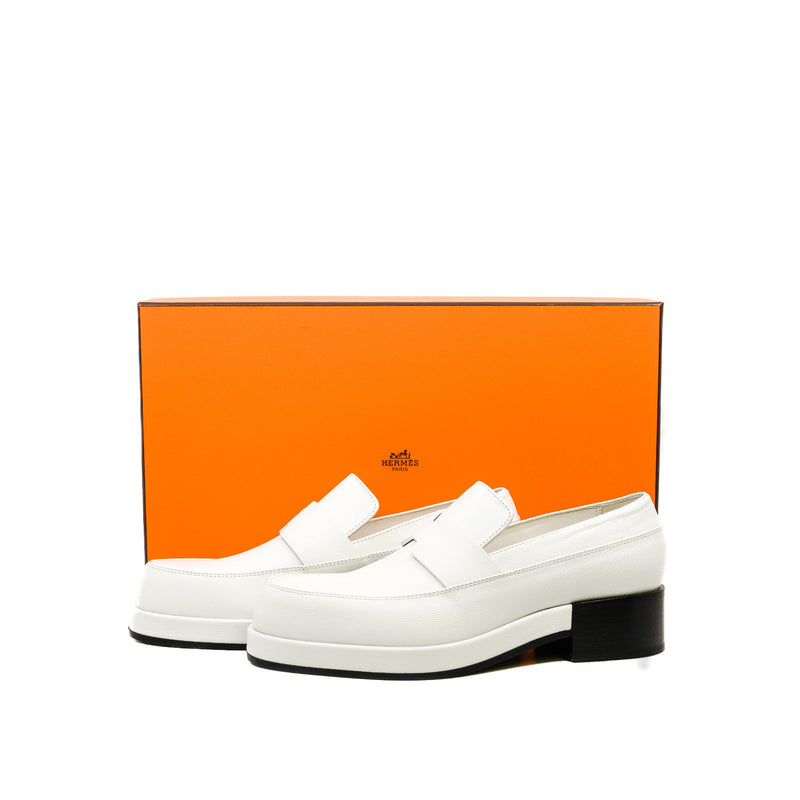 Gatsby White Calfskin Loafers Size 37 - L'UXE LINK