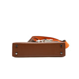 thumbnail mini Verrou in Cuivre goat leather with fabric strap stamp D PHW