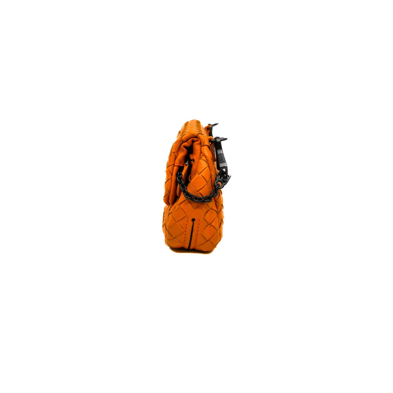 orange small flap chain bag