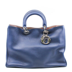 Large Diorissimo In Blue/Nude Pink Calfskin Handbag PHW With Strap - L'UXE LINK