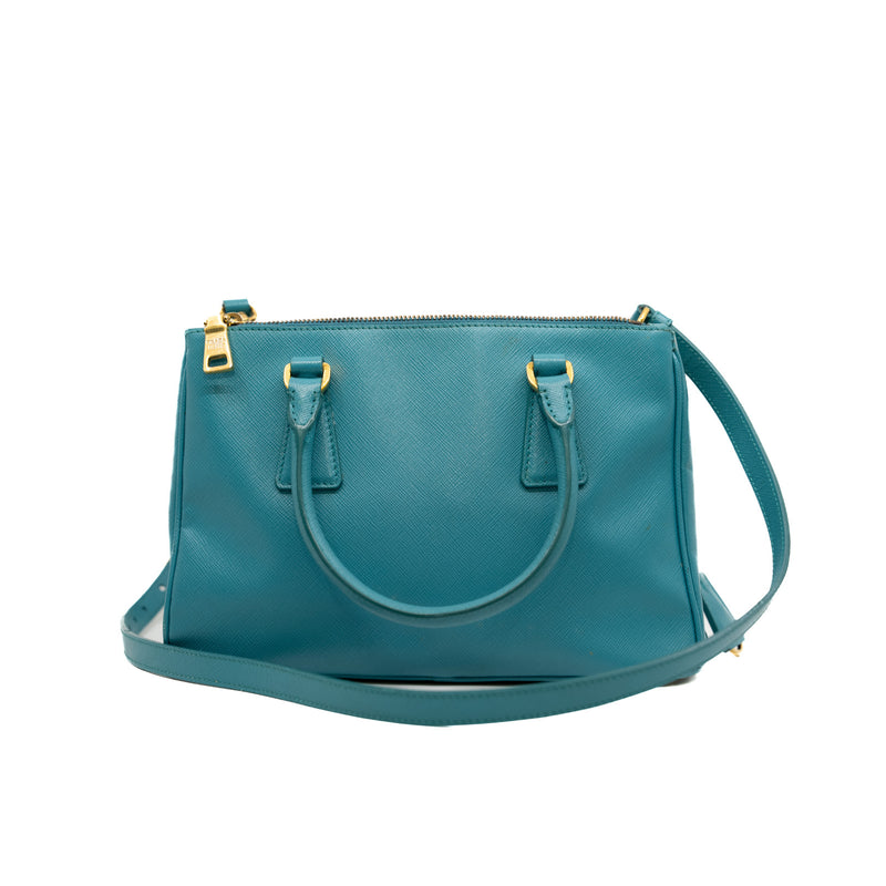 Small Saffiano Lux Galleria Double Zip Tote GHW - L'UXE LINK