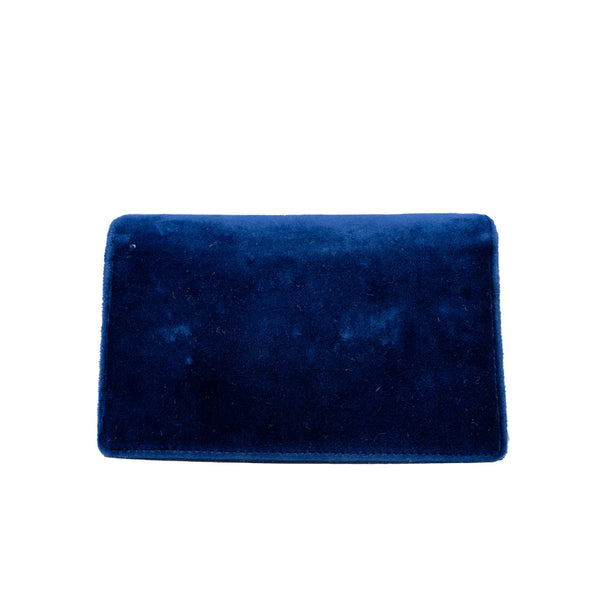 Dionysus Blue Velvet Super Mini Bag Ruthenium Hardware - L'UXE LINK