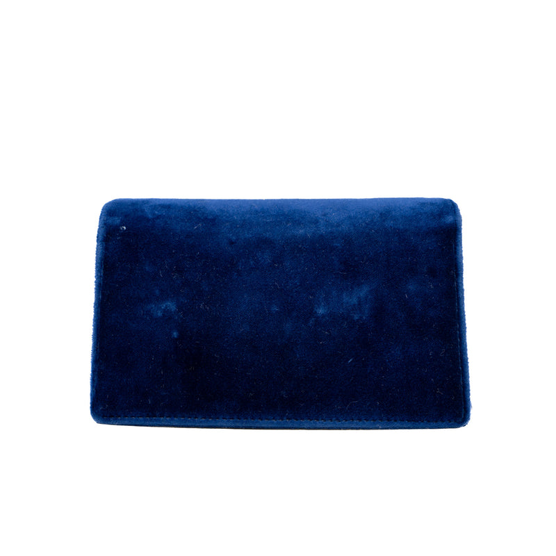 Dionysus Blue Velvet Super Mini Bag Ruthenium Hardware - L'UXE LINK