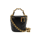 thumbnail round vanity with top handle in black lambskin ghw #TAGNXXXX