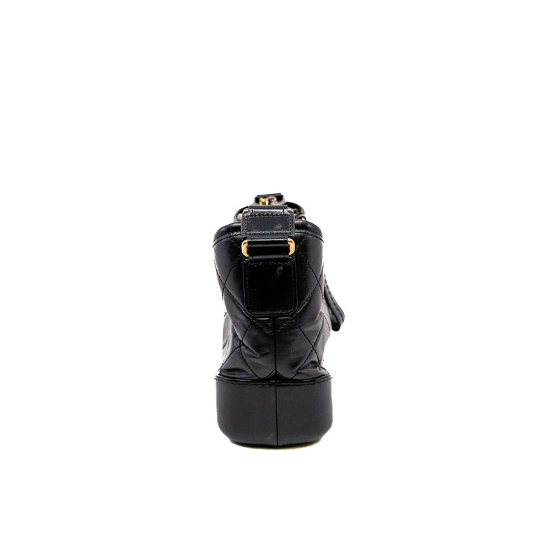 Small Gabrielle Hobo in black calfskin PHW