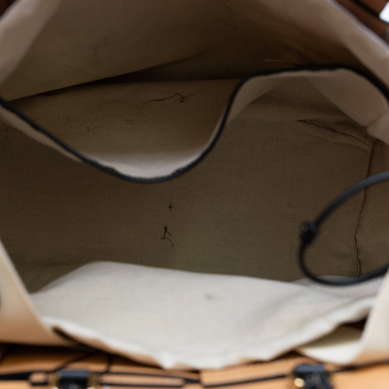 leather woven tote in black and white - L'UXE LINK