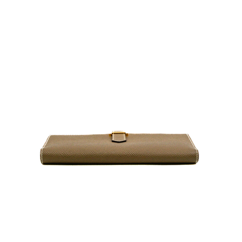 Bearn Long Wallet In Etoupe Epsom Leather GHW Square Q Stamp - L'UXE LINK