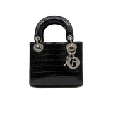 thumbnail mini lady dior in dark green ccd with diamonds buckle phw 2018