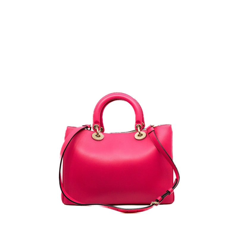 Medium Diorissimo In Pink Calfskin Leather Shopper Handbag GHW - L'UXE LINK