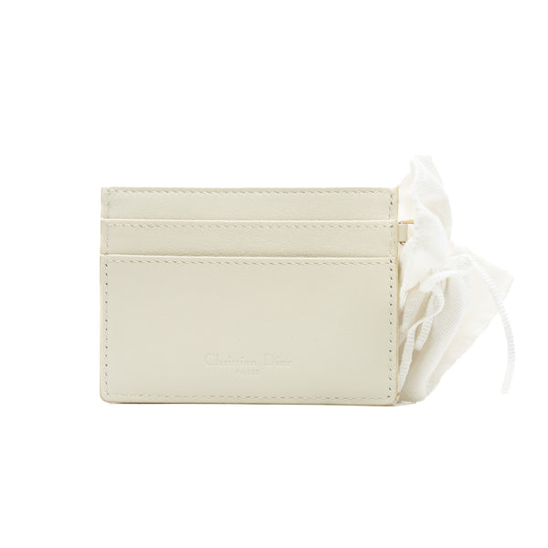card holder with heart in calfskin white/red/black ghw
