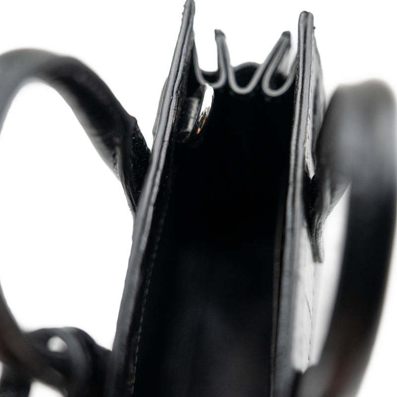 Nano Sac De Jour Toy Black Croc Embossed Leather Bag PHW