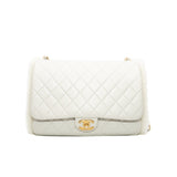 thumbnail medium flap bag light grey fur& calfskin ghw seri26