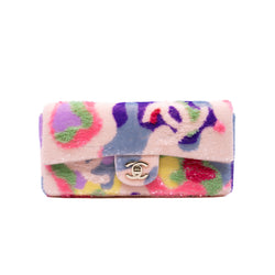 long cf flap chain bag in heart Sequins/leather pink/purple/green seri30