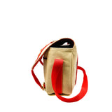 thumbnail pm antigua buzzes messenger bag in beige/red fabric ghw
