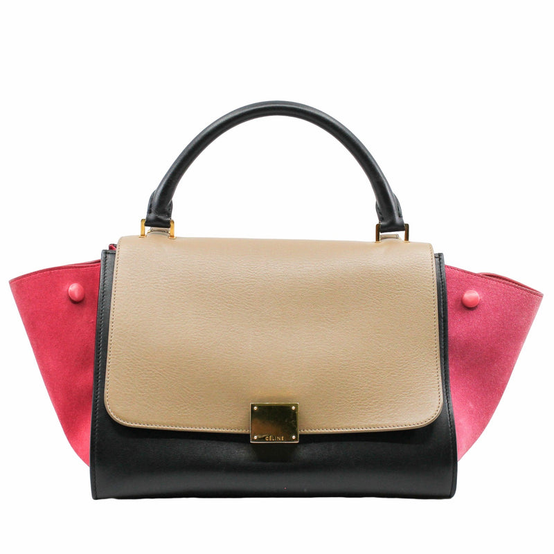 Trapeze Bag Small Leather Brown pink black GHW