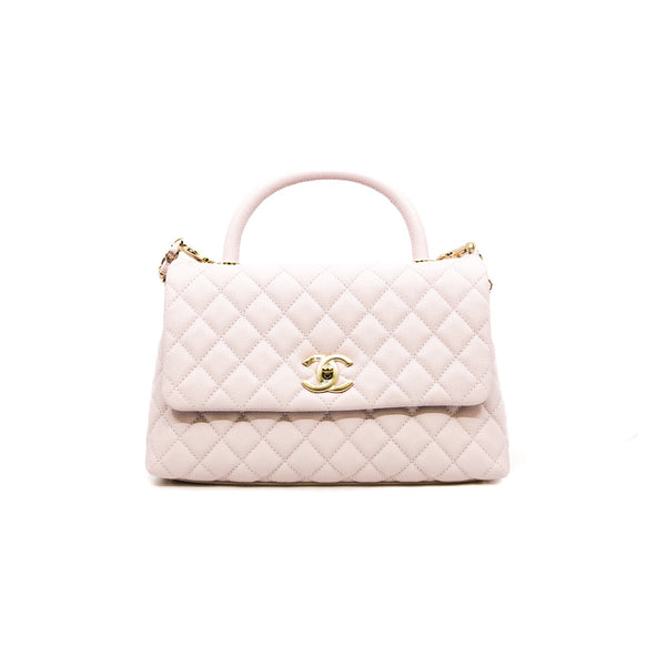medium coco handle in caviar light pink ghw seri30