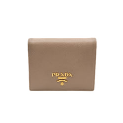 short wallet in beige leather - L'UXE LINK
