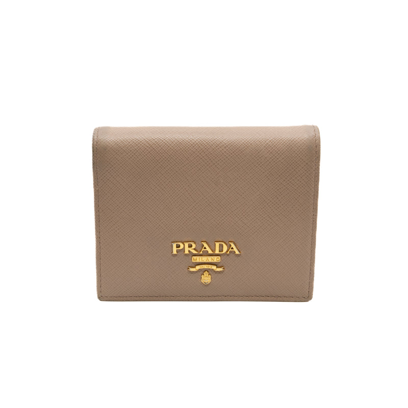 short wallet in beige leather - L'UXE LINK