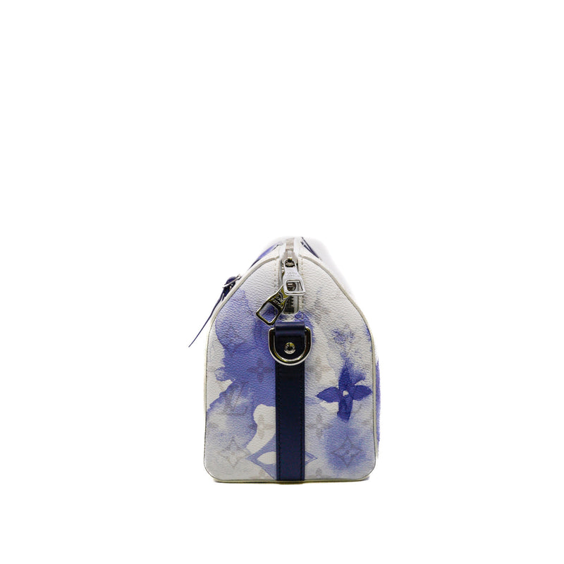 City Keepall Monogram Watercolor Blue Canvas Phw 2021 with Strap