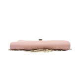thumbnail valextra iside peonia clutch with chain in leather pink ghw