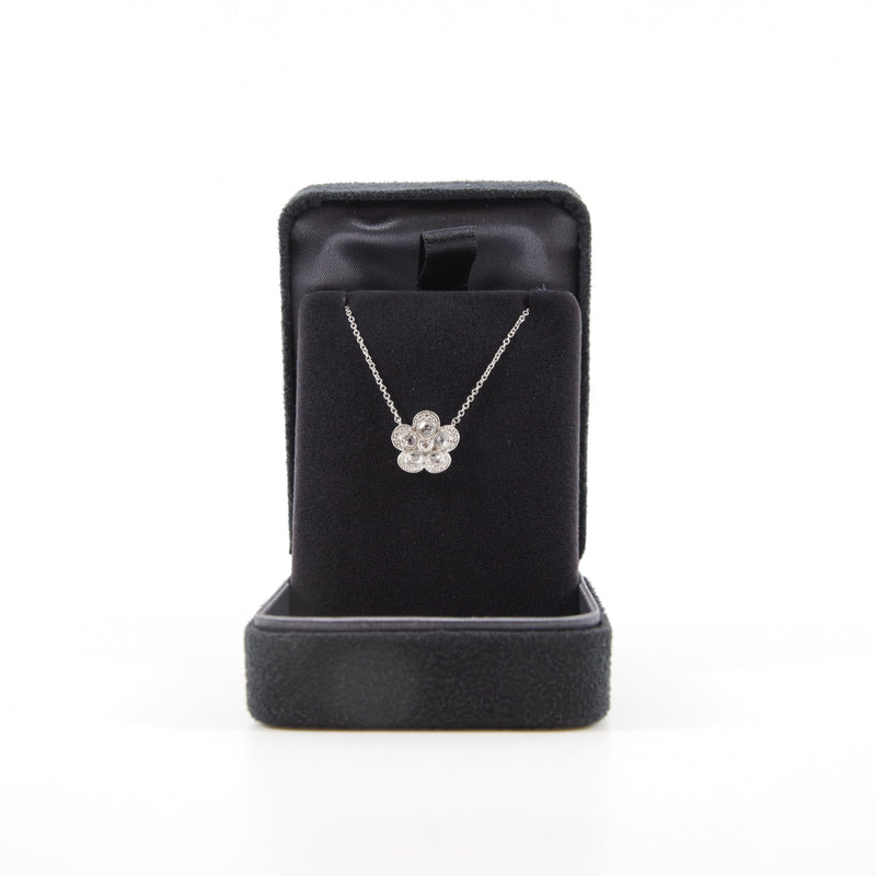 flower pandent pt950 necklace diamonds - L'UXE LINK