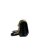 thumbnail flap bag in black lambskin with chain top handle #KNG2XXXX
