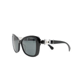 thumbnail women's black frame gray lens butterfly sunglasses