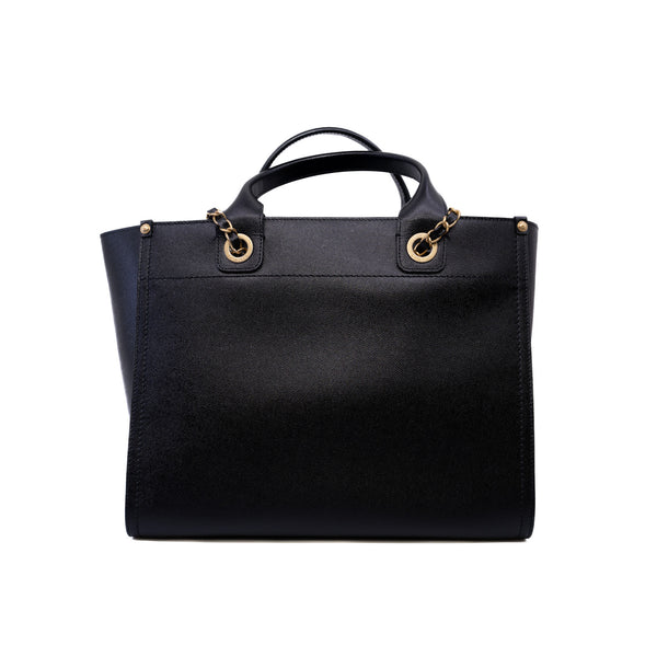 Deauville Small Studded Black Caviar Leather Tote Bag Seri 26 GHW - L'UXE LINK