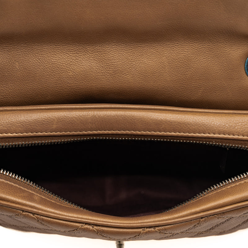 Medium Coco Sporran In Brown Calfskin Leather Quilted Shoulder Bag PHW Seri 18