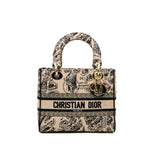 thumbnail medium Lady D-Lite Bag black&beige fabric