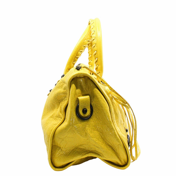 City Handbag Leather Yellow - L'UXE LINK