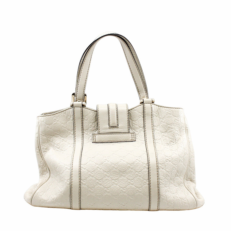 tote bag  leather  white PHW - L'UXE LINK