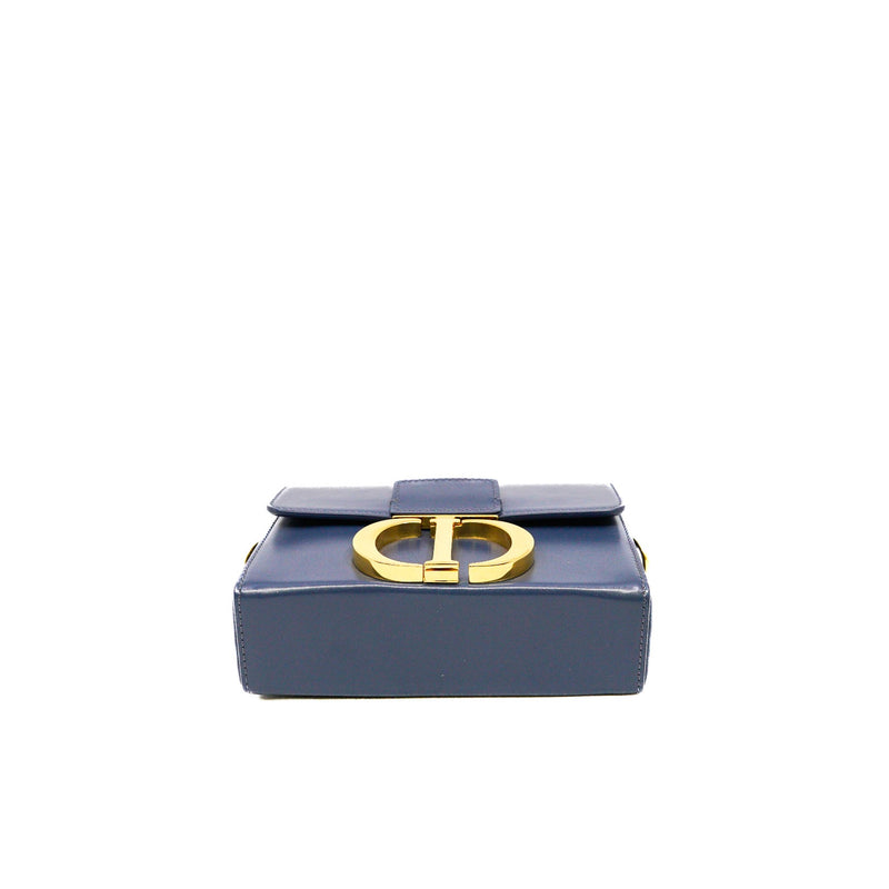 montaigne box mini navy with wide strap leather