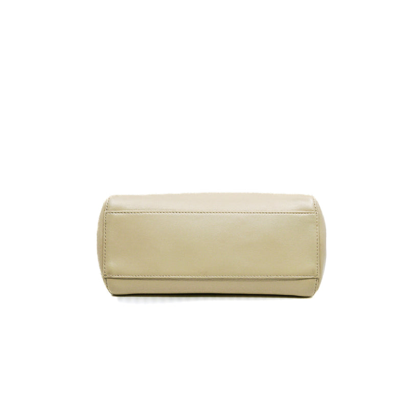 Mini Peekaboo Nappa Leather Beige/Red Bag PHW With Strap - L'UXE LINK