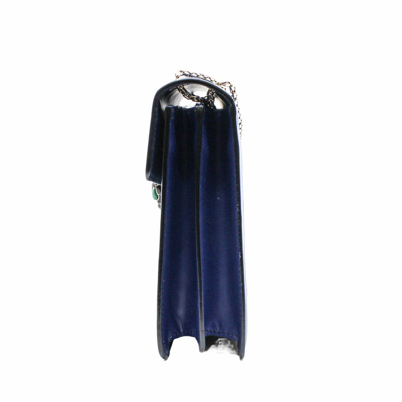 SERPENTI DOUBLE FLAP CHAIN BAG DARK BLUE GHW - L'UXE LINK