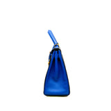 thumbnail Kelly 28 in epsom black/blue ghw square n stamp