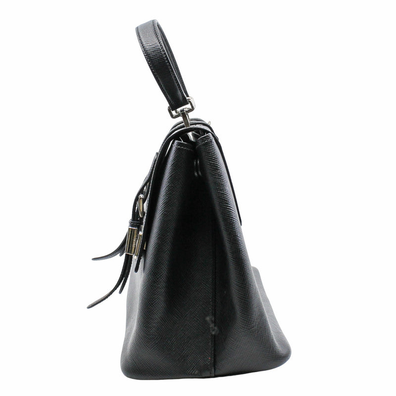 Vitello Lux Flap Bag Black PHW - L'UXE LINK