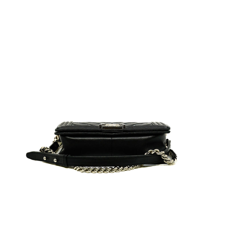 Medium Leboy Iridescent/Black Lambskin/PVC Chevron Flap Bag PHW Seri 24 - L'UXE LINK