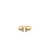 thumbnail T wire diamond ring in 18k rg size 5