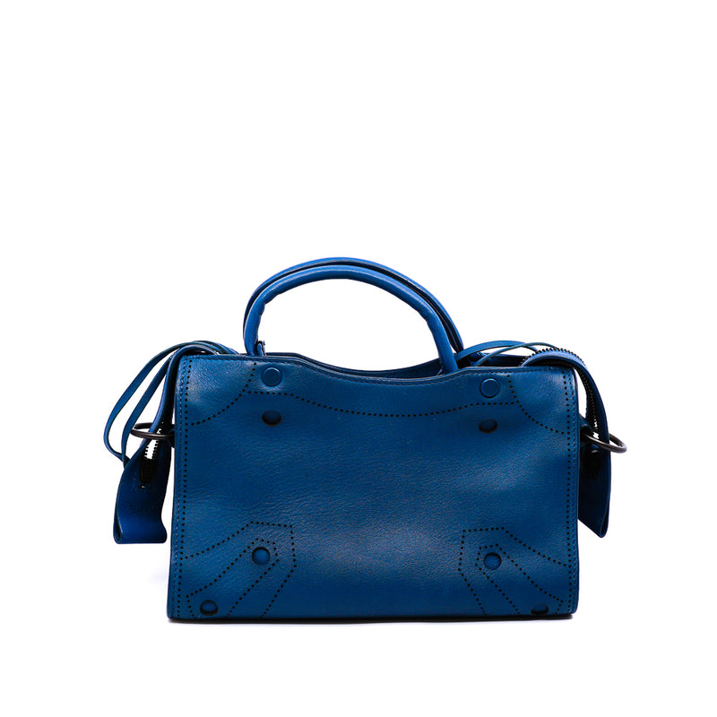 mini city in swift leather blue ruthenium hw - L'UXE LINK