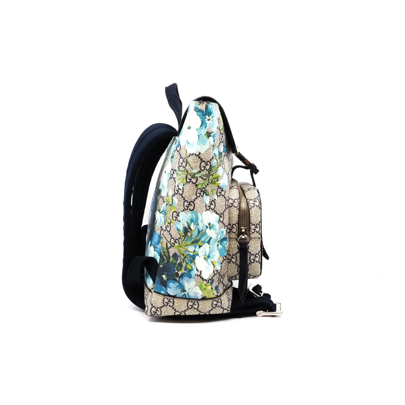 Gg Blooms Supreme Small Backpack in Blue