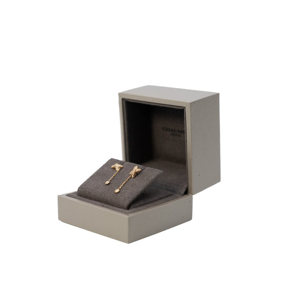 Jeux De Liens 18K Rose Gold Diamonds Earrings - L'UXE LINK