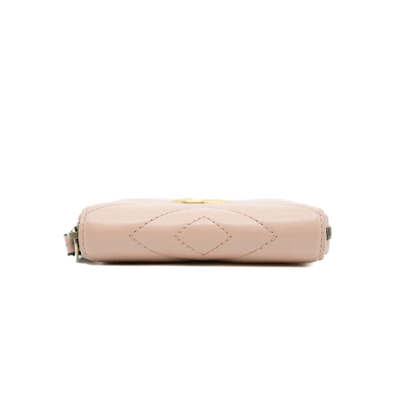 Zippy Compact Wallet Pink Leather GHW - L'UXE LINK