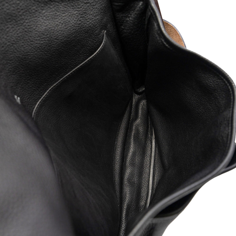 Barda 35 Togo Leather Bag Black PHW R Stamp - L'UXE LINK