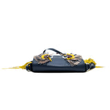 thumbnail Mini Monster Crossbody Bag in navy/lime leather phw