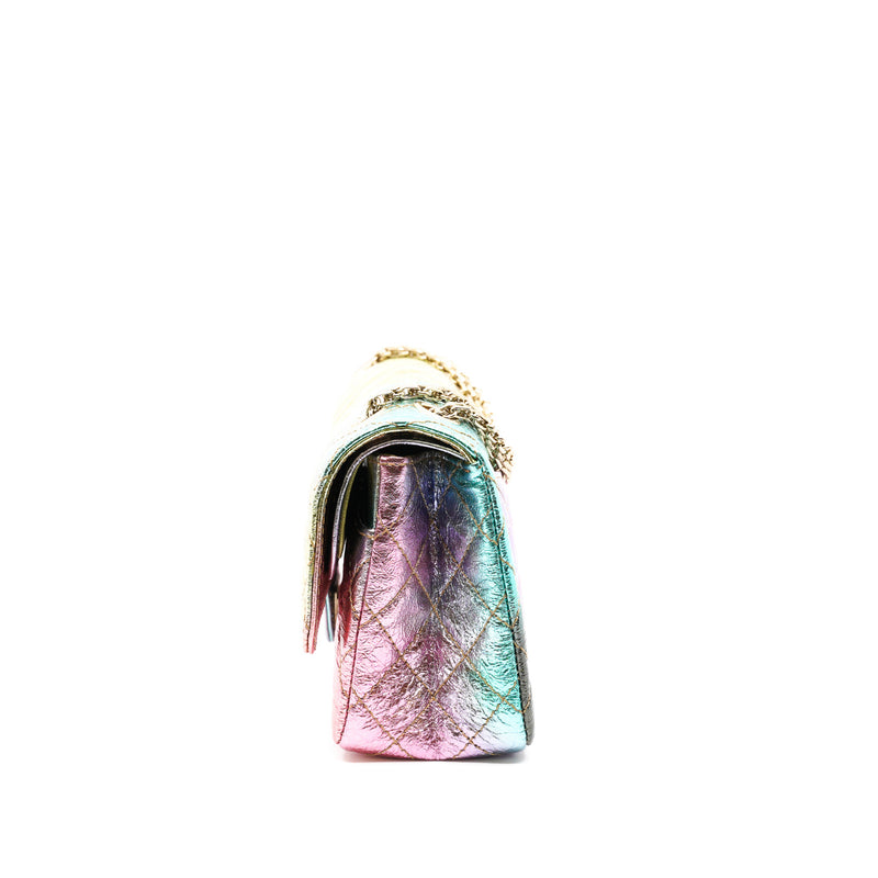 225 Reissue 2.55 In Rainbow Metallic Goatskin Quilted Flap Bag GHW Seri 30 - L'UXE LINK