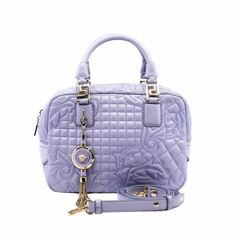 versace tote leather purple phw - L'UXE LINK