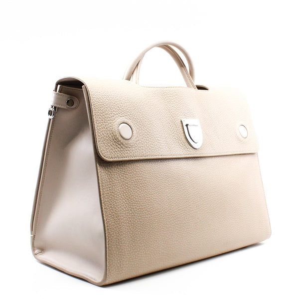 Large Diorever In Beige Calfskin Handbag PHW With Strap - L'UXE LINK