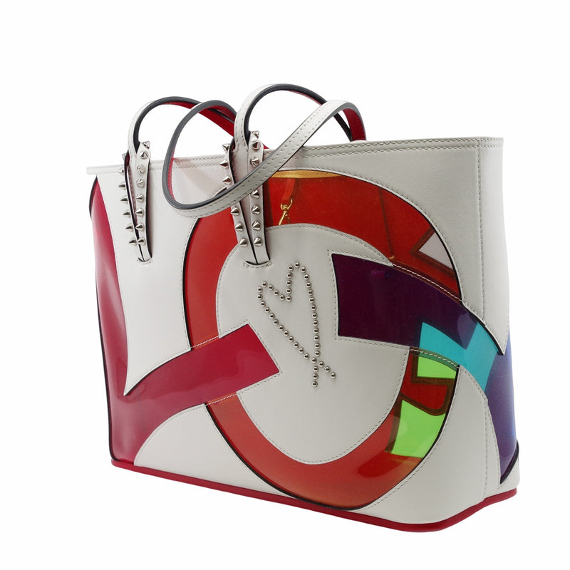 Cabata East West Handbag PVC Leather  white - L'UXE LINK